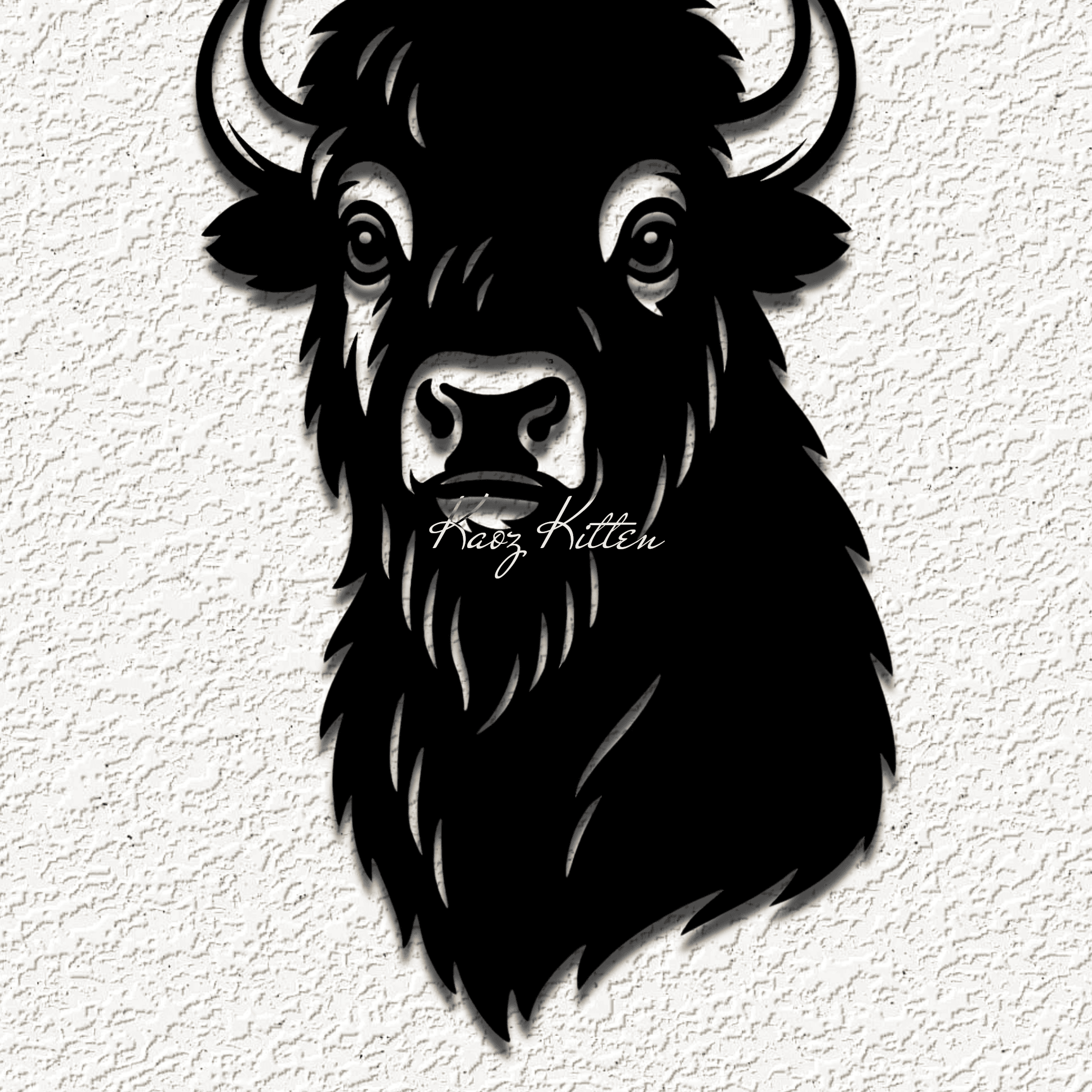 buffalo bison wall art home decor 3d model