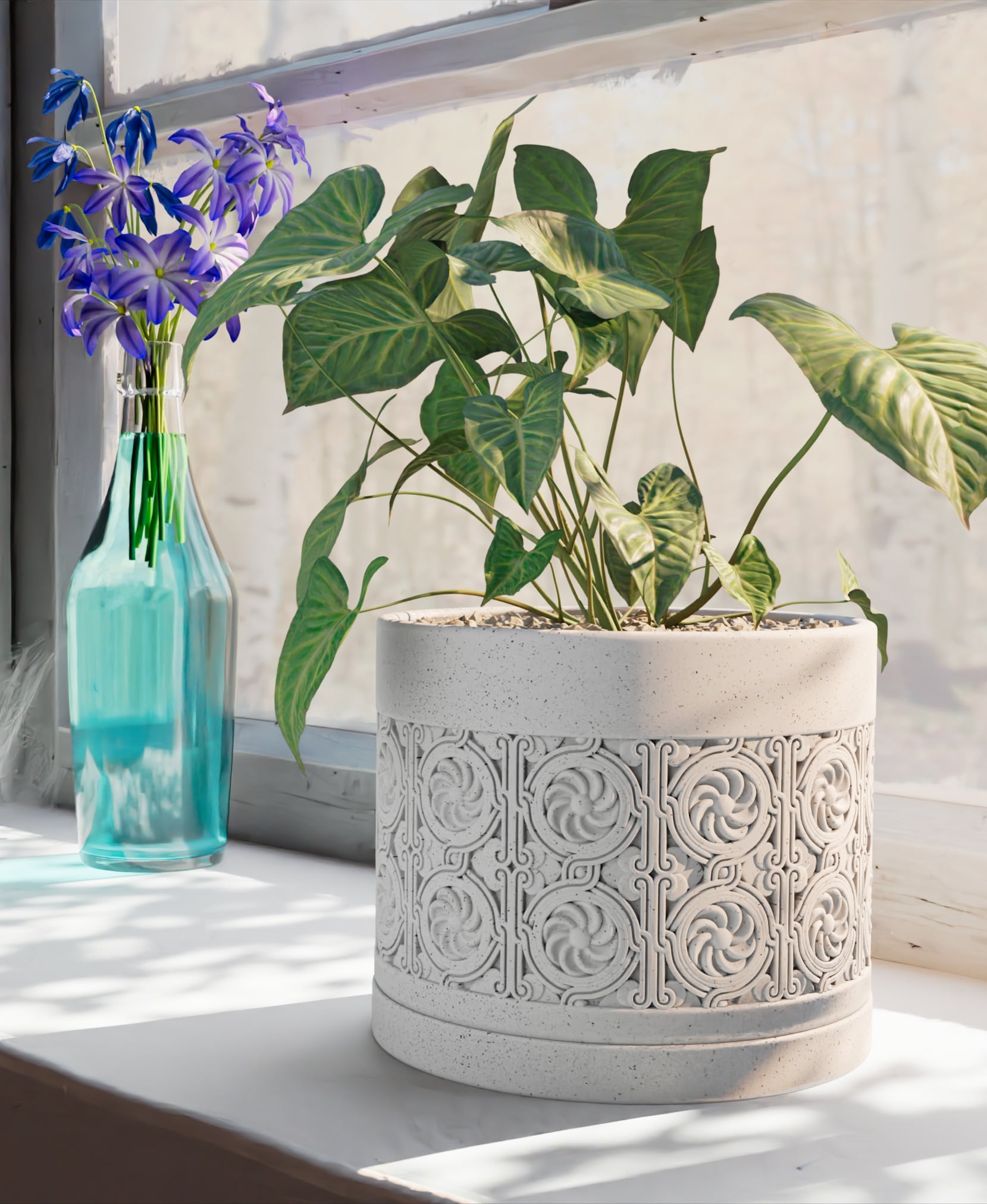 Planter Pot Gothic Infinity with Straight Base 3d model