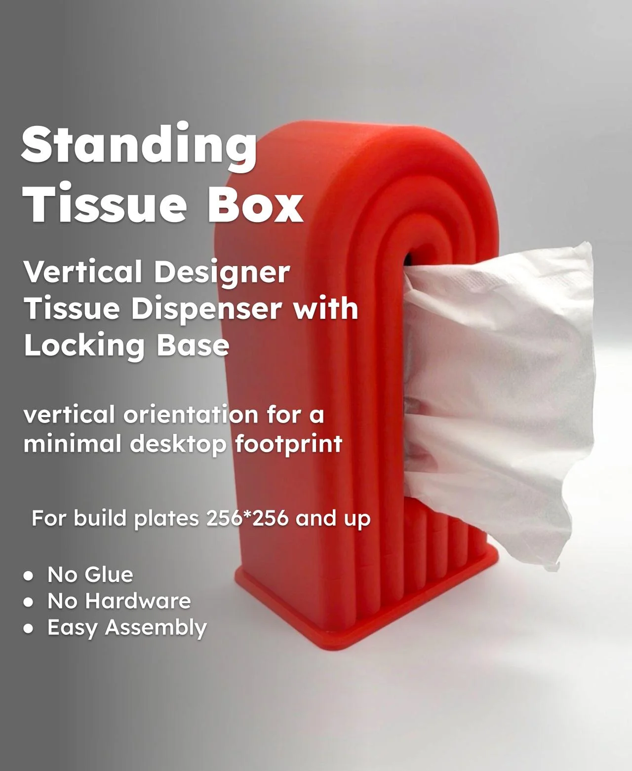 3D Printed Standing Tissue Box 3d model