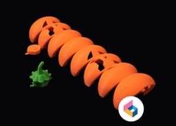 Caterpillar Jack o'Lantern - Carved face 3d model