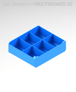 3x1x2.5 LU - Labelled - Grid Divided - MultiBin Simple Drawer 3d model