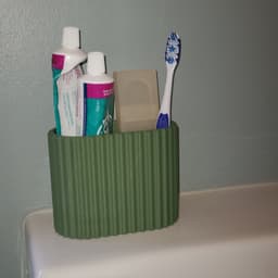 Dual-Side Bathroom Organizer | Toothbrush & Toothpaste Holder 3d model