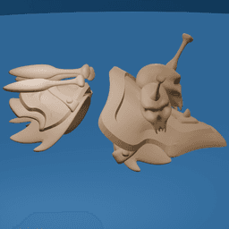 Fantasy Pauldrons with Skulls and Daggers 3d model