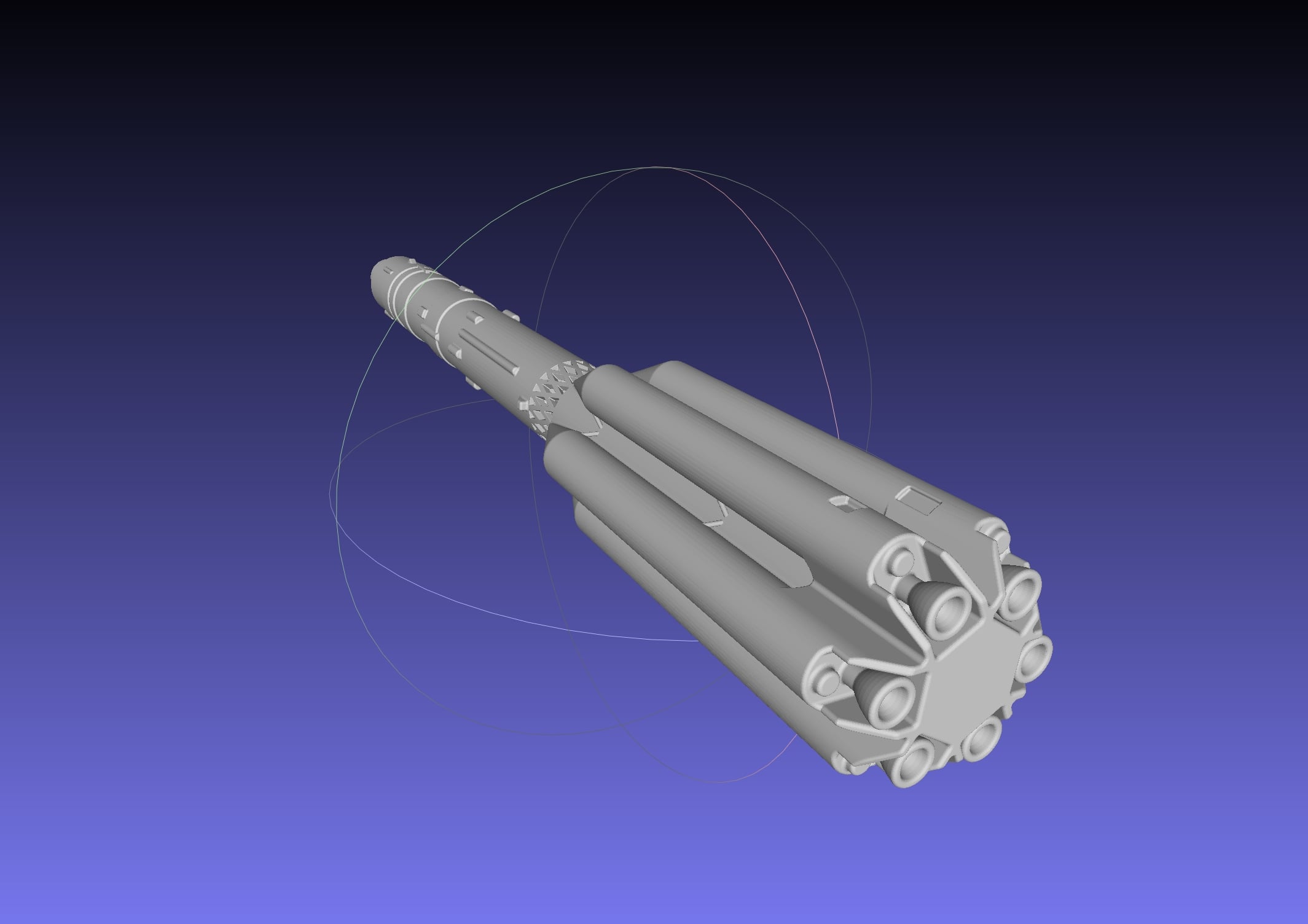 Russian Proton Rocket Printable Model 3d model