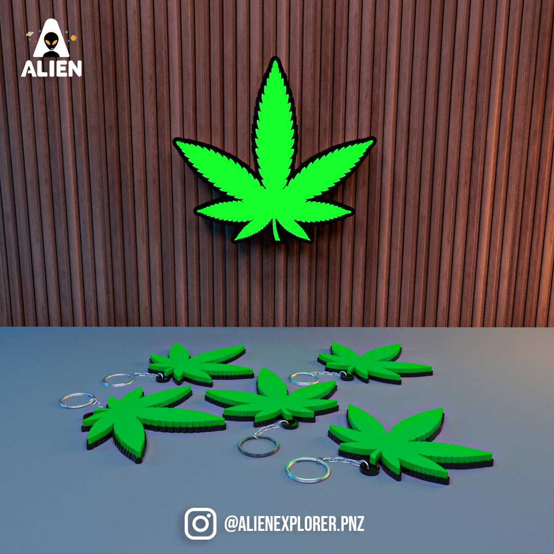 CANNABIS KEYCHAIN 3d model