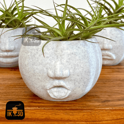 Funny Facial Expression Planters Set of 4 / Candle Holders / Containers 3d model