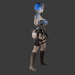 Sexy Future Cop Female V2 3d model