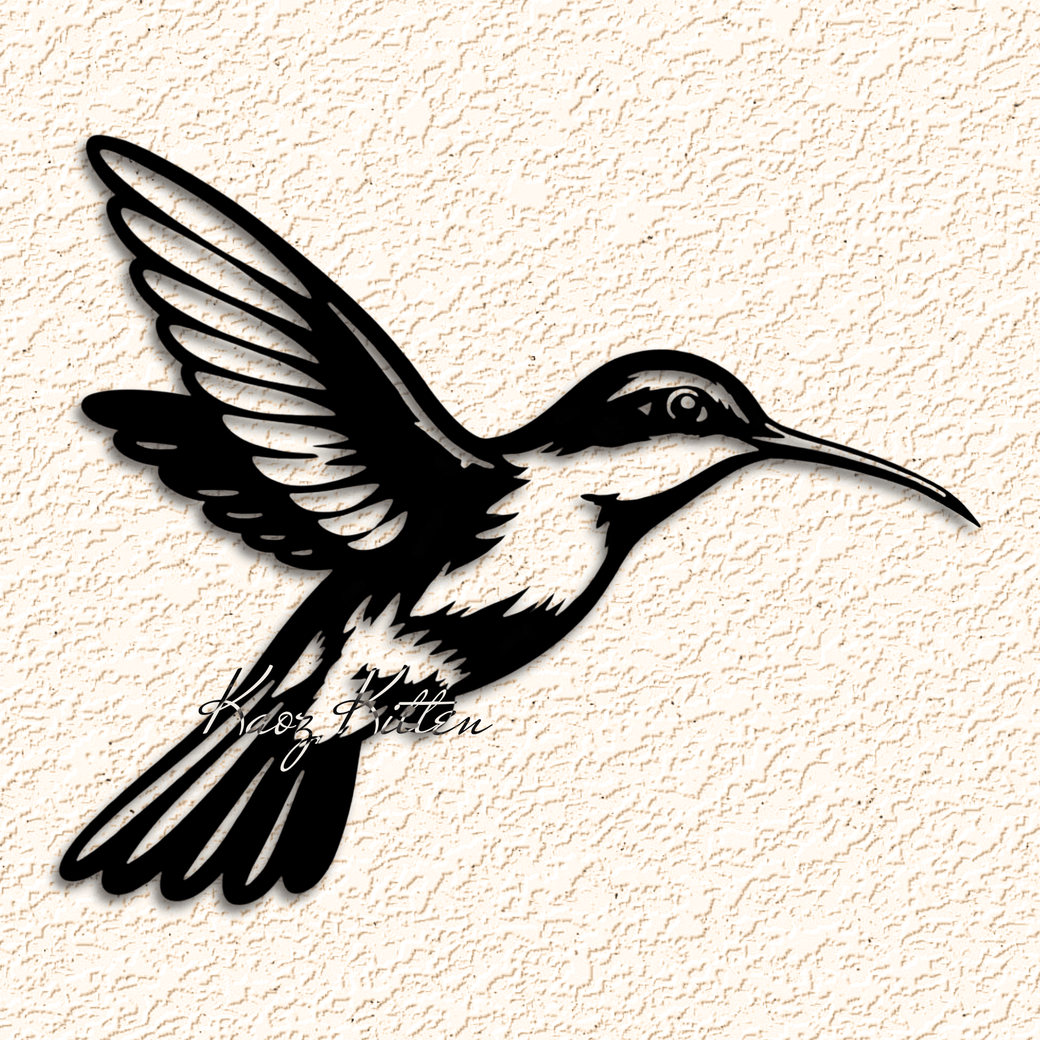 Hummingbird flight spring wall art home decor 3d model