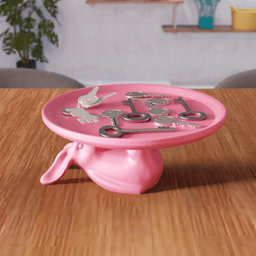 Playful Bunny Tray - Functional Jewelry & Key Organizer 3d model