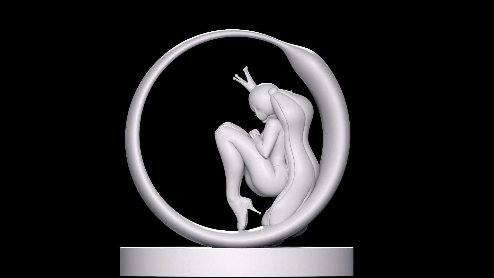 Retro 80s Fantasy Princess - Stylized Cartoon Pin-Up 3d model