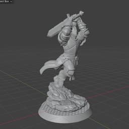 Knight Captain Fantasy Miniature STL 32mm TTRPG 3d model