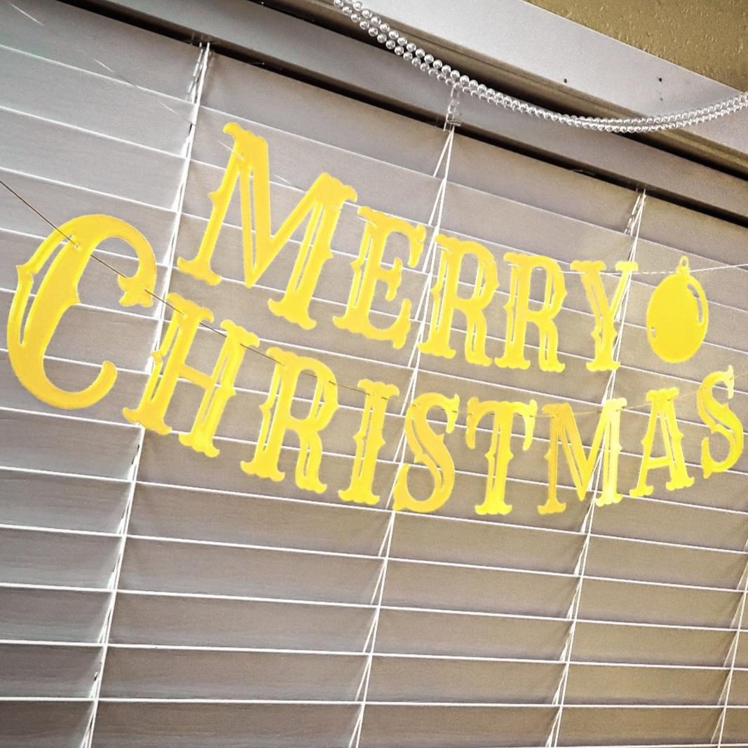 Decorative 'Merry Christmas' Hanging Text Banner 3d model
