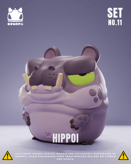 Grumpii 3D Printable Art Toy - Chubbii Series - Set 11 3d model