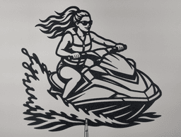 Jet Ski Girl 2D Wall Art Water Sport Decor.3mf 3d model