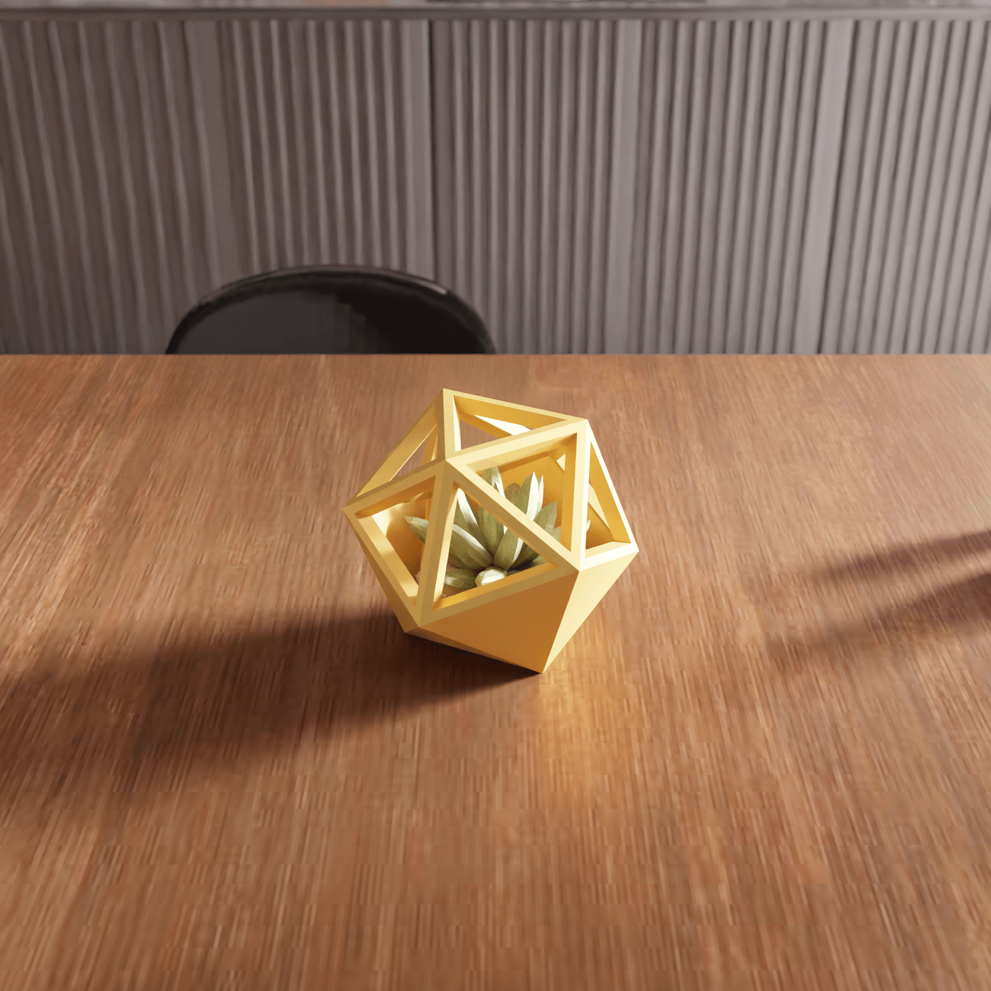 Geometric Icosahedron Cage Planter 3d model
