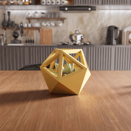 Geometric Icosahedron Cage Planter 3d model