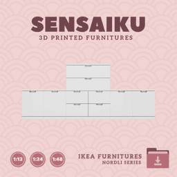 Miniature Replica 36. NORDLI Drawer Combination 16 for Miniature Dollhouse - IKEA (1:12,24,48) - 3D 3d model
