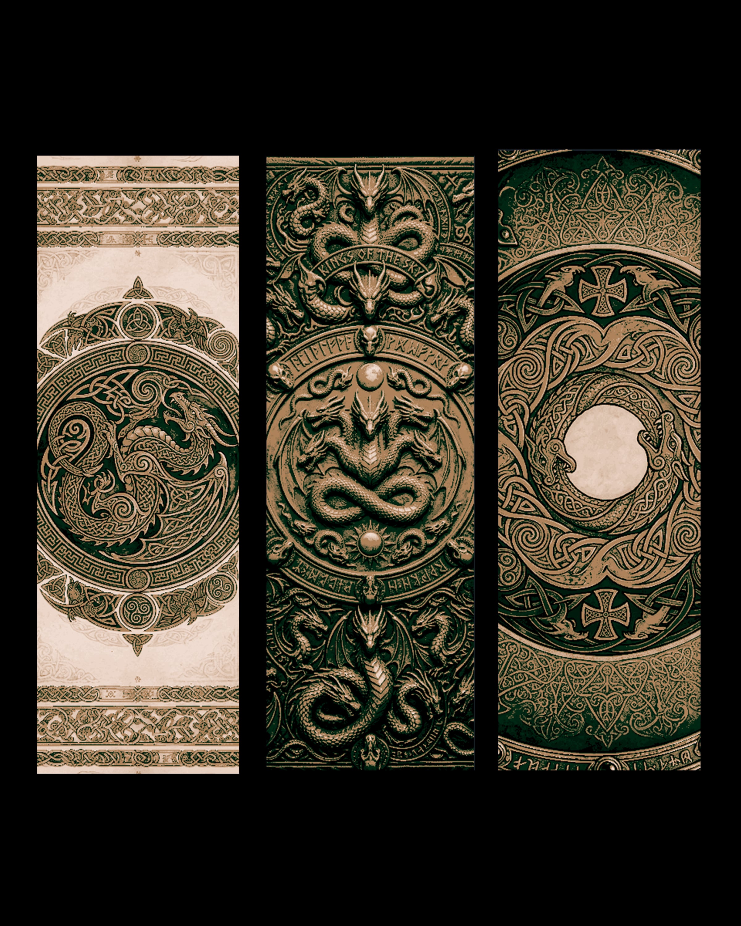Celtic Dragon Knot Designs - Set of Bookmarks 3d model