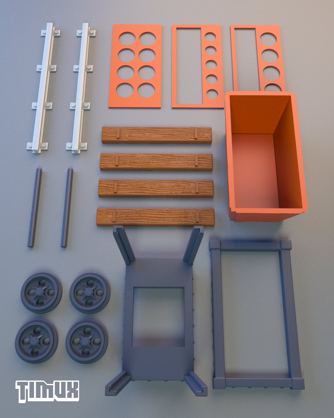 VINTAGE MINECART - PEN HOLDER 3d model
