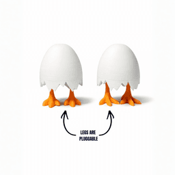 BROKEN EGGS WITH LEGS / MODERN EASTER DECOR / CUTE DECOR / EASTER GIFT / DISPLAY PIECE 3d model
