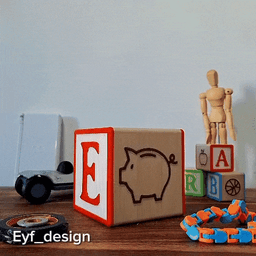 Alphabet Cube Piggy Bank 3d model