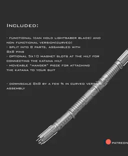 Ronin lightsaber - functional 3d model