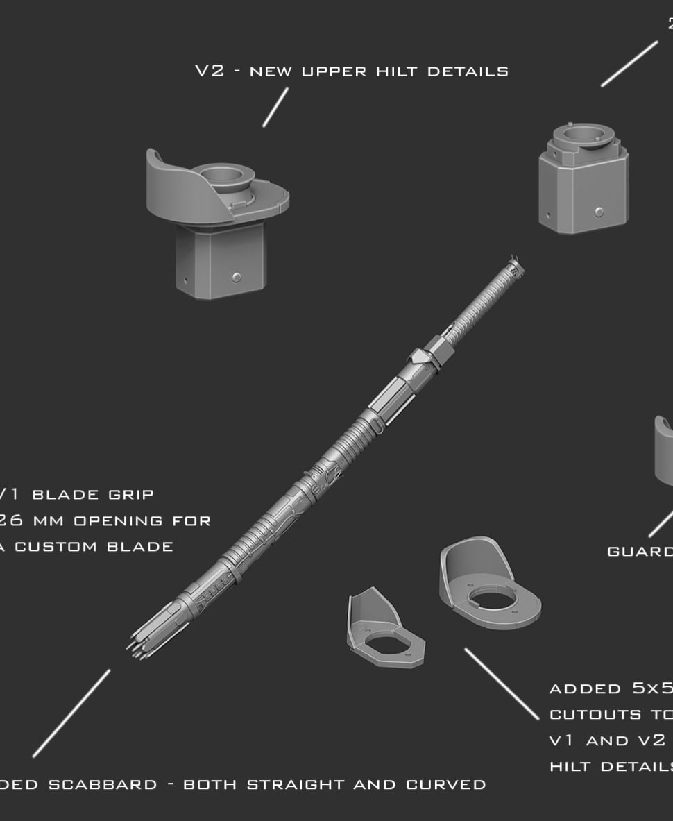 Ronin lightsaber - functional 3d model
