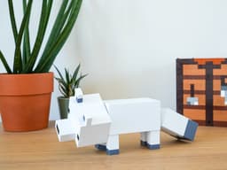 Minecraft Articulated Arctic Fox - 3MF Multipart File 3d model