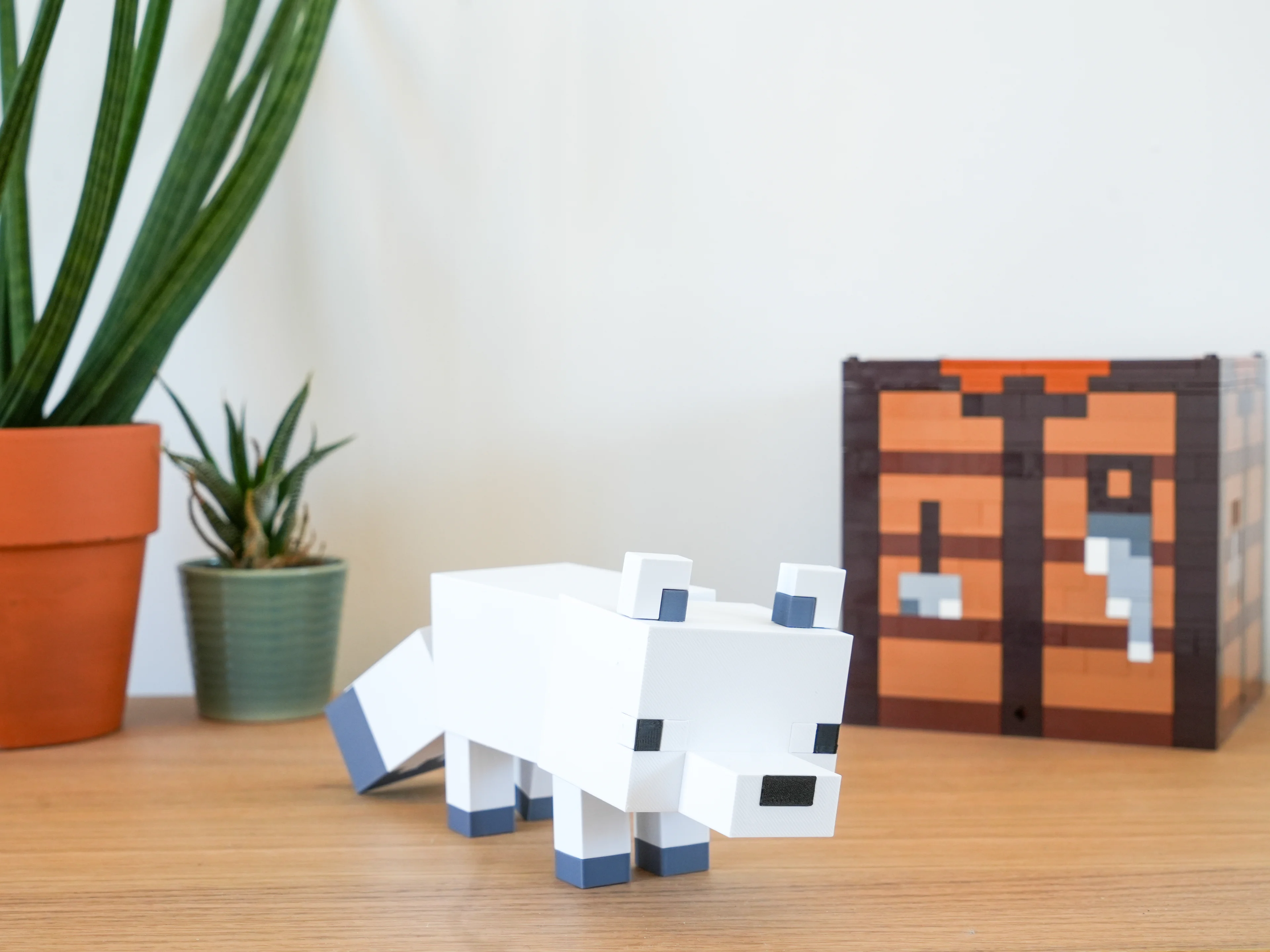 Minecraft Articulated Arctic Fox - 3MF Multipart File 3d model