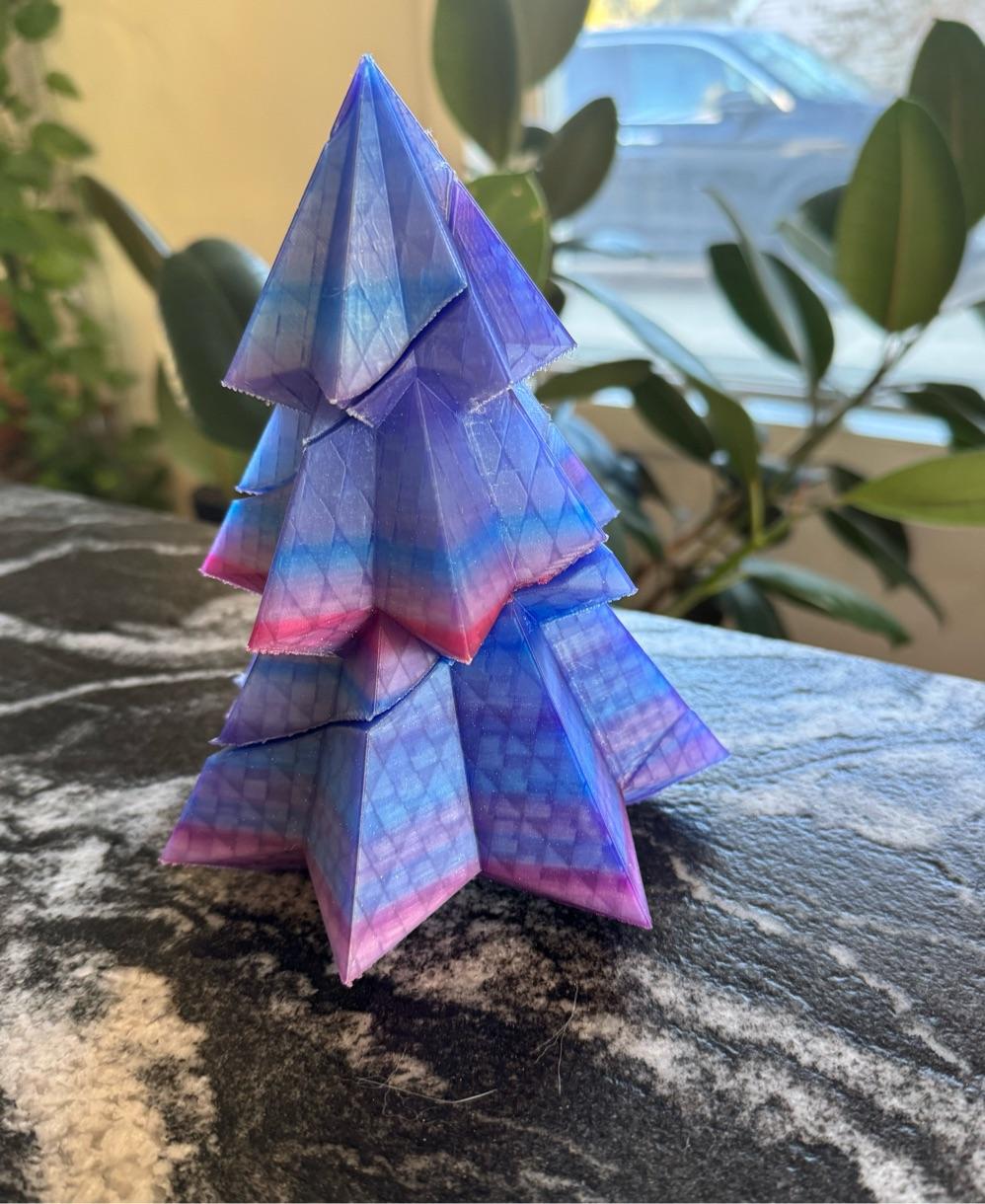 Candy Cane Christmas Tree - Candy cane Christmas tree printed at 125% on the Bambu Lab P1P with Proto Pasta nebula filament.  - 3d model