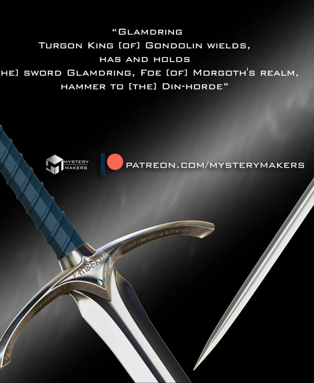 Glamdring sword with display stand 3d model