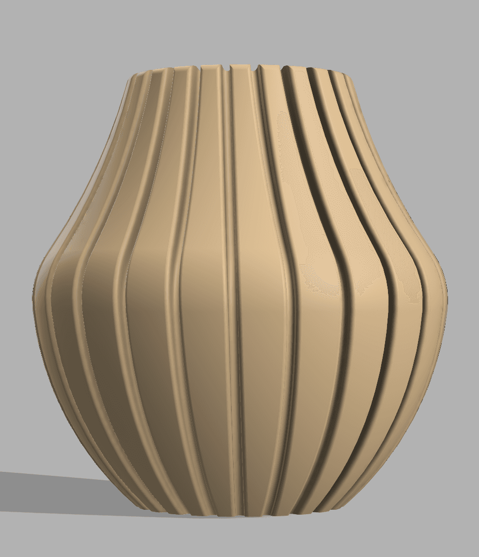 ribbed vase pot 3d model