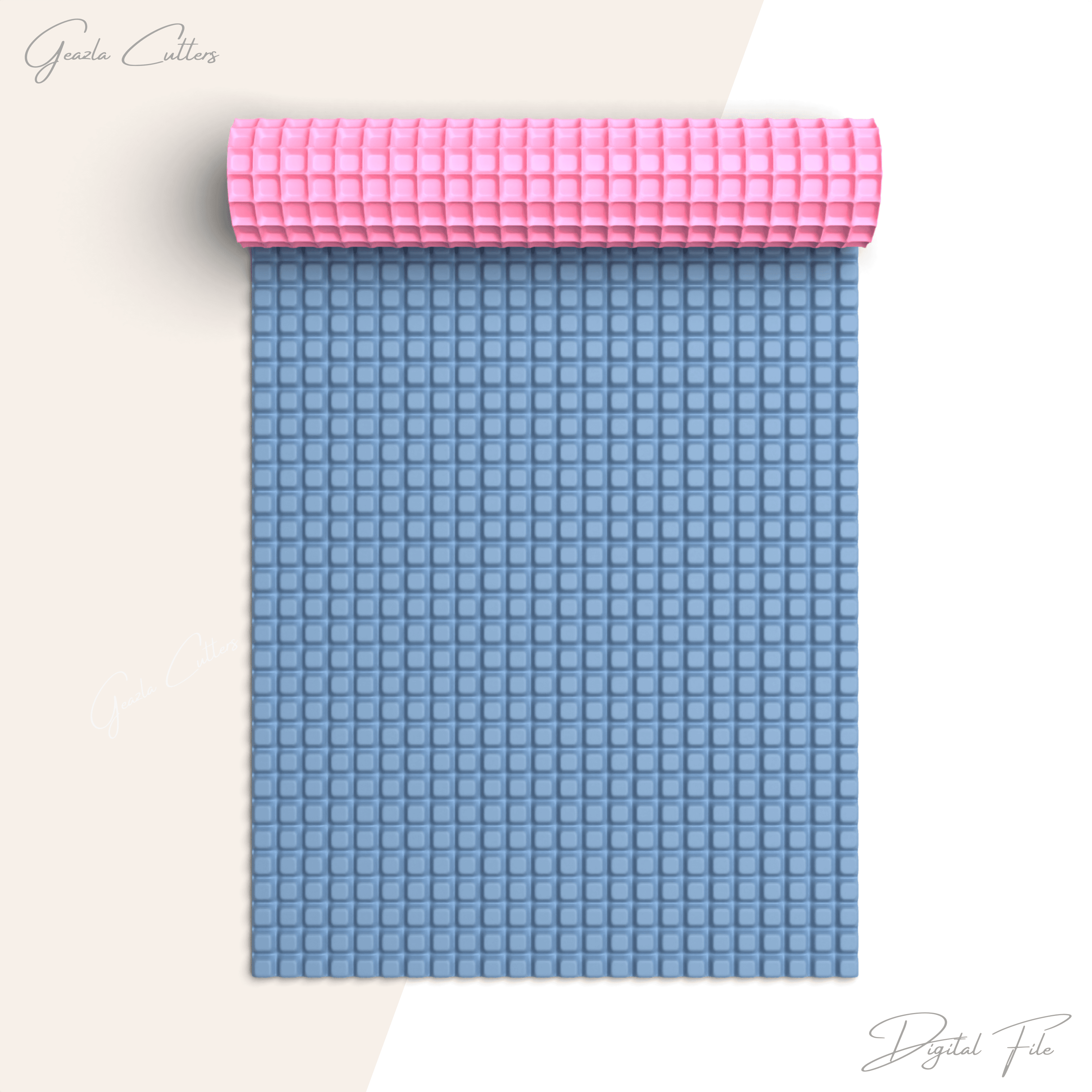 Square Blocks Texture Roller For Polymer Clay, Squares Clay Texture Roller, Clay Tool, No: 788 3d model