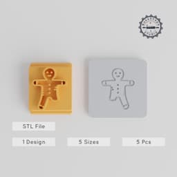 Gingerbread Man Stamp Tile Set, 5 Sizes, Perfect for Clay, Cookies & Fondant, Holiday & Christmas Baking Decoration PRODUCT_3884 3d model