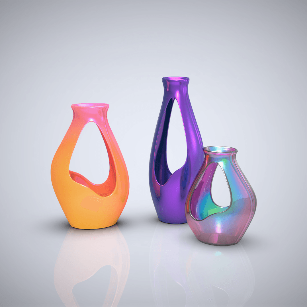 Peek-a-boo Vase Set 3d model
