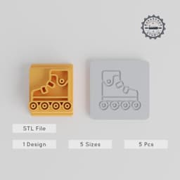 Rollerblade Shoes Tile Stamp, 5-Piece Set, 20-40mm Motifs for Clay & Fondant PRODUCT_2423 3d model