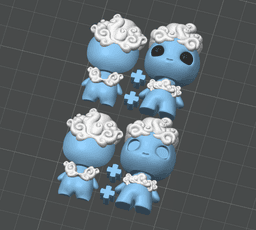 Sky Imp - Flexi Keychain & Bag Charm with Movable Head, No Supports 3D Print STL/3MF 3d model