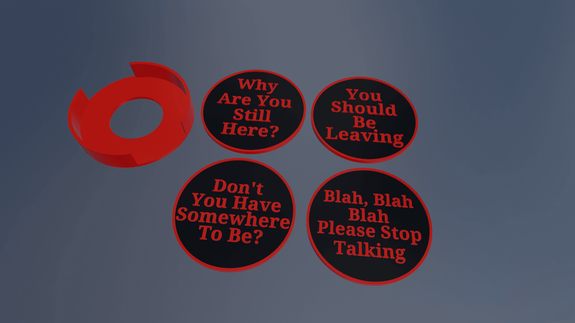 Funny Coffee Table Coasters - Set of 4 3d model