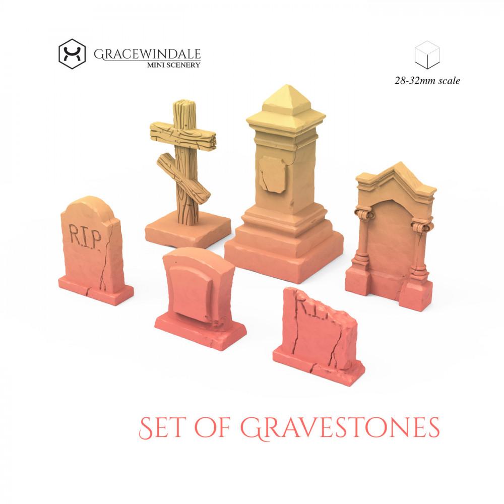 Set of Gravestones 3d model