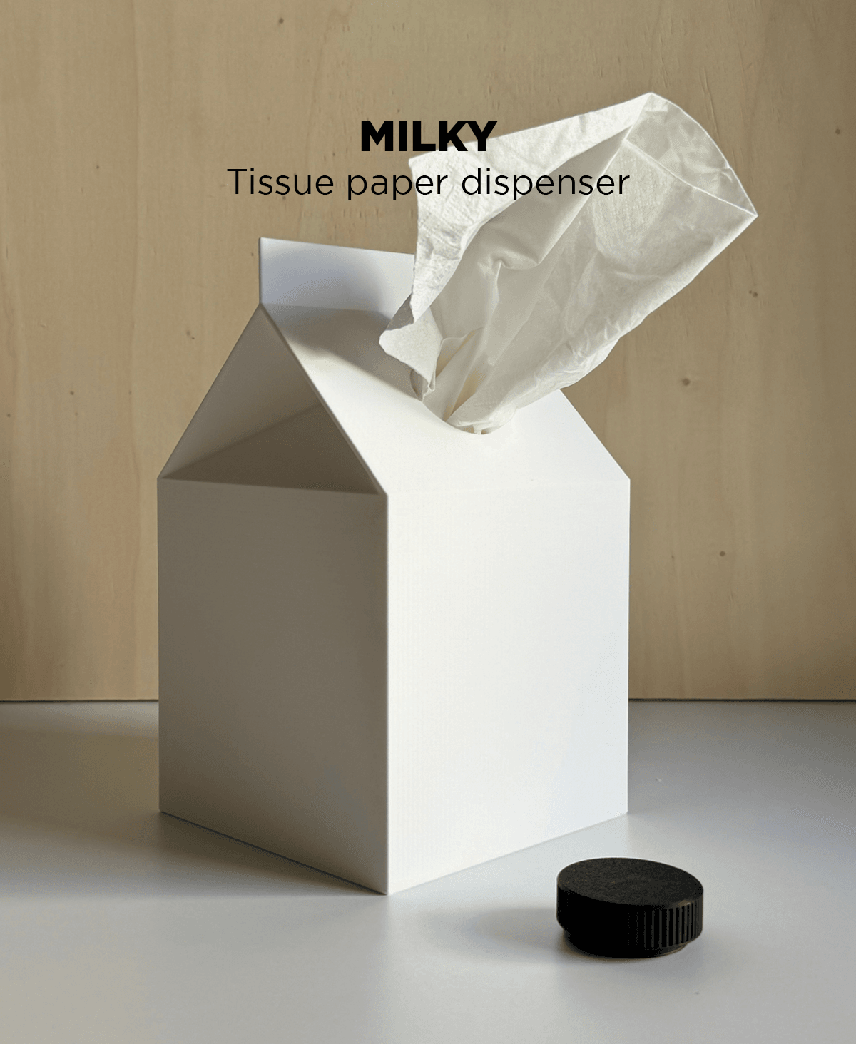 Milky, tissue paper dispenser. 3d model