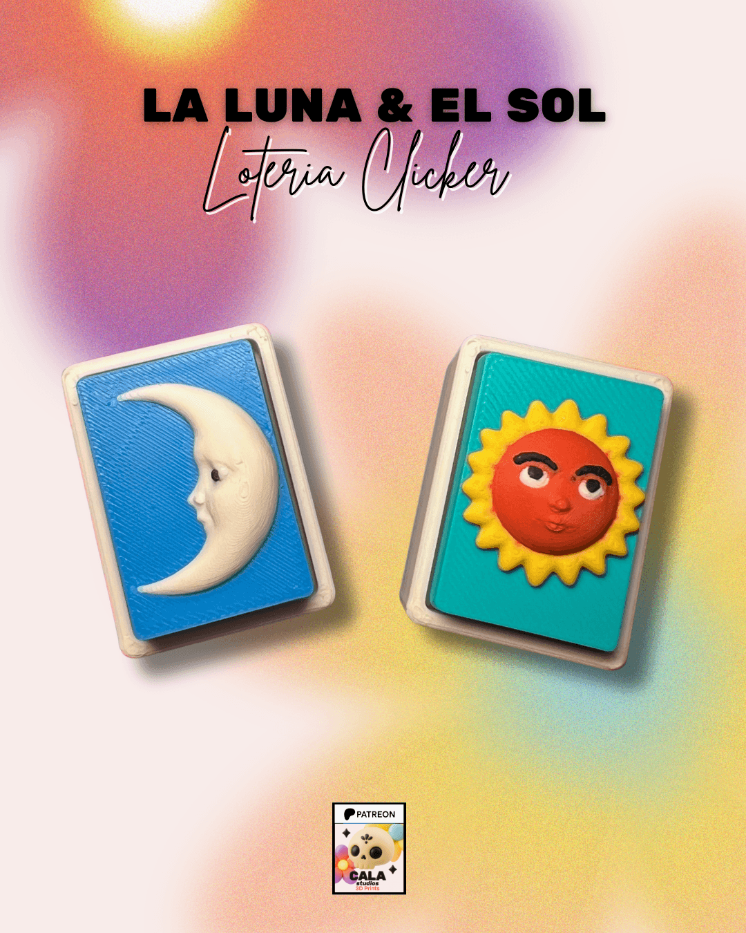 La Luna & El Sol – Lotería Clicker Set 3d model