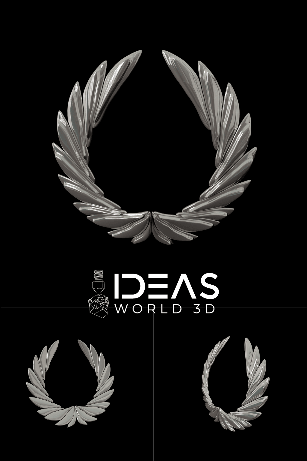 Silver Wing Necklace 3d model