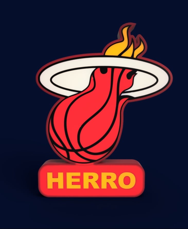 Miami Heat Sign - LED Strip Compatible 3d model