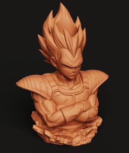 Vegeta Bust Pen Holder STL | Anime 3D Print | Office Desk Organizer 3d model