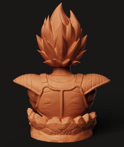 Vegeta Bust Pen Holder STL | Anime 3D Print | Office Desk Organizer 3d model