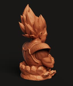 Vegeta Bust Pen Holder STL | Anime 3D Print | Office Desk Organizer 3d model