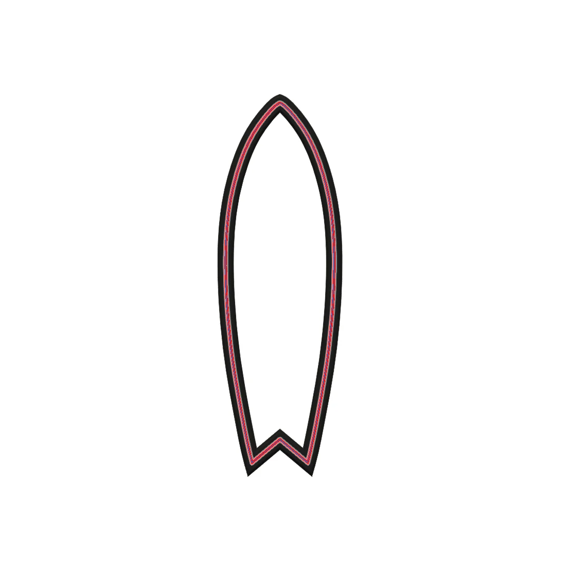 Surfboard Cookie Cutter STL File - 4 inches 3d model