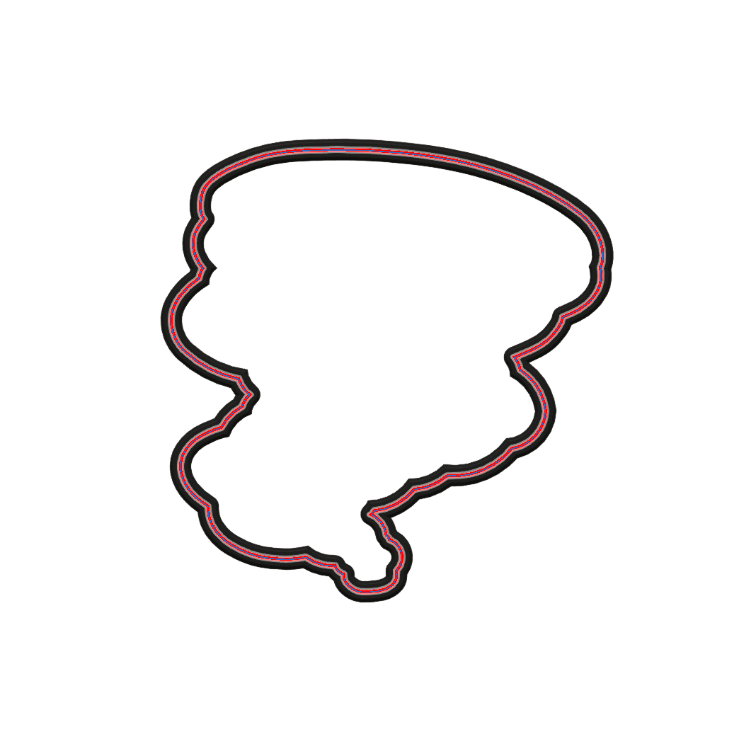 Tornado Cookie Cutter STL File - 4 inches 3d model