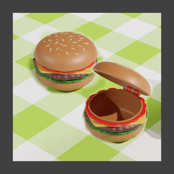 Cheeseburger Container - 150mm x 150mm x 100mm 3d model