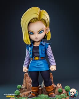 Android 18 DBZ Chibi - Premium Collectible 3d model